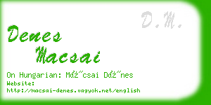 denes macsai business card